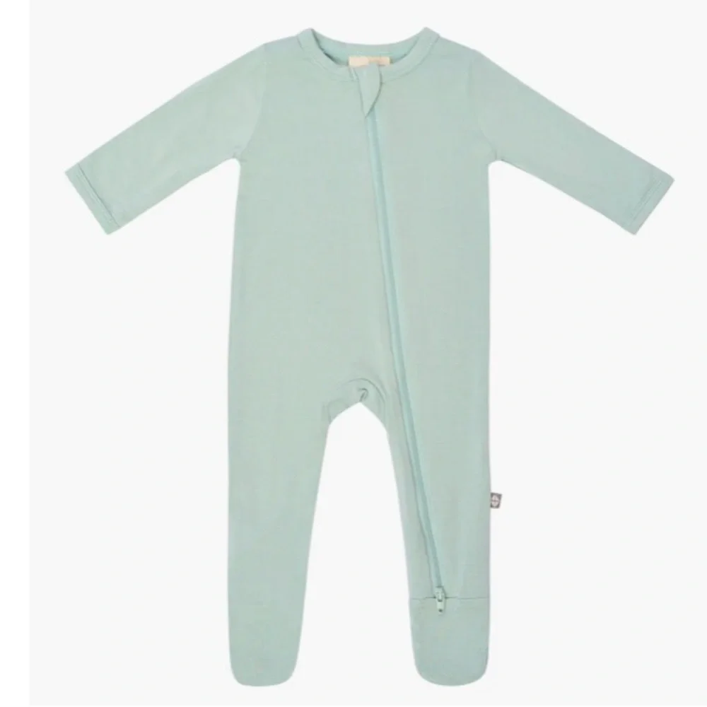 Kyte Baby Sage Green Zip Up Footie Pajama onesie Sz 3-6 mo
